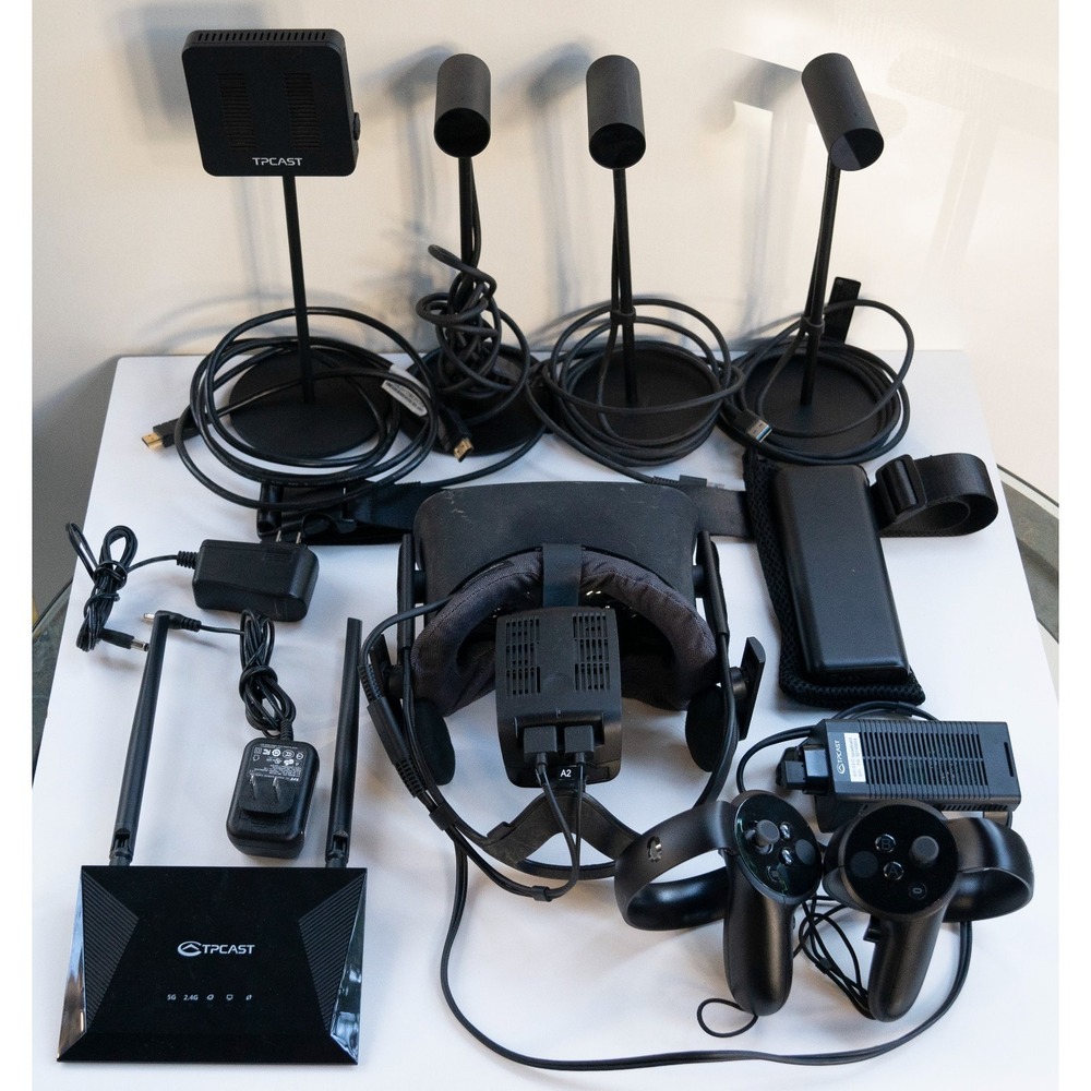 Oculus Rift CV1 VR Oculus Touch Headset + TPCast Wireless Adapter + 3 Sensors